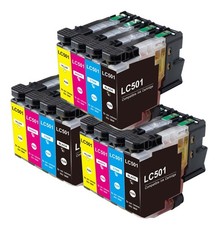 12PK Printer Ink w/ Chip for Brother LC501 MFC-J1260DW MFC-J1360DW MFC-J1410DW picture