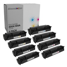 DI Toner Cartridges Compatible with HP 305A & 305X High Yield (B, C, M, Y  8-Pk) picture