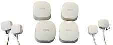 4- Eero wireless Mesh router Model # N010001, white,  new, with power cords picture
