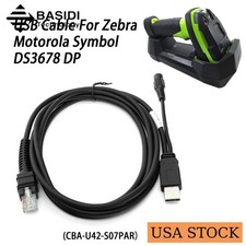 🔥USB Power Cable for Zebra DS3678-DP LI3608 DS3600 DS3608 DS8108 CBA-U42-S07PAR picture