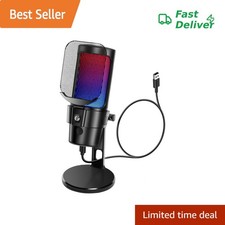VCOM Gaming USB Microphone, Condenser Dynamic Mic for Podcasting, Streaming, ... picture
