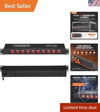 15A Horizontal Power Distribution Strip - 10 Outlets with Individual Switches picture
