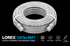 Lorex CAT5e Ethernet Cable 60ft RJ45 Network Extension Cable Gray 18.3m picture