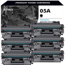 6PK Black CE505A 05A Toner Compatible with HP LaserJet P2035n P2050 P2035 P2030 picture