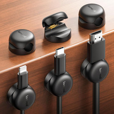 Lamicall 6 Pack Cable Clips, Compact Spring Cord Organizer Holder for Desk picture