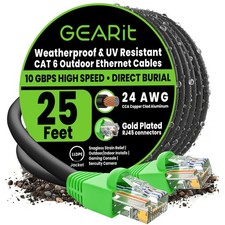 Cat6 Outdoor Ethernet Cable Direct Burial Waterproof UV CCA 10-250ft Black White picture