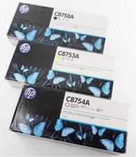 OEM HP C8750A BLACK, C8753A YELLOW, C8754A BONDING AGENT, 775 ml Ink *OLD STOCK picture
