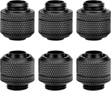 6 Pack Copper Compression Fitting G1/4 for PC Water Cooling Soft Hoses picture