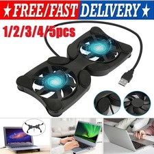 Dual USB Cooling Fan Pad Foldable Slim Fans Cooler Stand For Laptop PC Notebook picture
