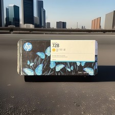 New, Authentic HP Design Jet 728 Yellow Ink Cartridge. 300ML. Exp 10/26 (F9K15A) picture