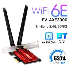 FV-AXE3000 PCIe Wifi 6E BT 5.3 Intel AX210 Chip Tri-Band Desktop Network Adapter picture