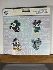 Disney Parks Mechanical Mickey Minnie Mouse Donald & Stitch Booster Pack Pin Set picture