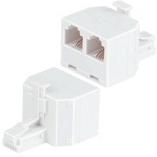 Phone Line Splitter, 2 Pack RJ11 6P4C Telephone Jack Adapter 1 Male to Dual F... picture
