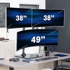 VIVO Pneumatic Arm Triple Ultrawide Monitor Desk Stand for Up to 49 inch - picture