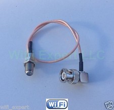 RG316 LOW LOSS COAX RF CABLE F TYPE TV FEMALE TO BNC MALE RIGHT ANGLE 4-60