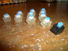 SKCM BLUE ALPS KEYSWITCH  +  LOT-OF-10 BLUE CLONES  Clicky Tactile $9.75 +S/H picture