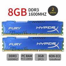 16GB 2x 8GB 4GB 2GB DDR3 1600MHz PC3-12800U Desktop RAM Kingston HyperX FURY LOT picture