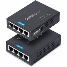 StarTech 4-Port Gigabit Midspan PoE+ Injector 802.3at & 802.3af Wall-Mountable picture