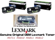 2 Mostly New Genuine 62D1X0E 621XE Toner MX711 MX810 MX811 MX812 65% Toner picture