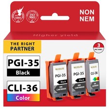 3PK PGI-35 Black & 36 Color Ink Cartridges PIXMA iP100 iP110 TR150 TR160 picture