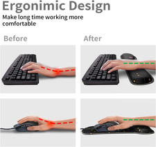 Kawaii Mouse Pad & Keyboard Wrist Rest Support Set Ergonomic Memory Foam Non-Sli picture