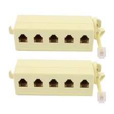 2 Pcs Plastic Housing Telephone ADSL Modem 6P4C 1 to 5 Line Splitter Filter picture
