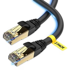 2 Cables Cat 8 Ethernet Shielded (STP) 40GB Fastest Lan Network Cable 3/6/10FT picture