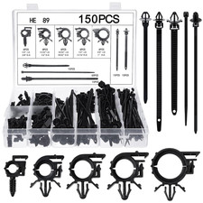 150 Pcs Car Wire Loom Routing Clips Push Mount Cable Tie Assortment picture