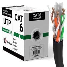 Cat6 Plenum Ethernet Cable 1000ft CMP 23AWG 550MHz Solid 10 Gigabit Network Wire picture