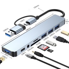 8 in 2 Port USB-C Hub Adapter 5G Speed Multi Splitter for PC, Laptop & MacBook picture