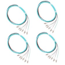 4 PCS 6Strand LC OM3 Multimode Pigtail 1.2m 47.24 Inch 50/125um 10G Network picture
