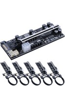 6 Pack Mailiya V009s Pro PCIe Riser GPU Riser Card for Crypto Mining ETH 16X /1X picture