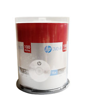 100 HP Blank 16X DVD DVD-R Branded Logo 4.7GB Media Disc Spindle Cake Box picture