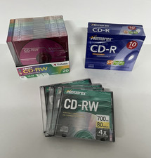 Lot of 34 Blank CDs Verbatim Color CD-RW 20pk Memorex CD-R 10pk + 4 CD-RW picture