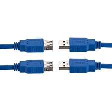 2x 10ft USB 3.0 Extension Cable Type A Male to A Female Extender HIGH SPEED Blue picture