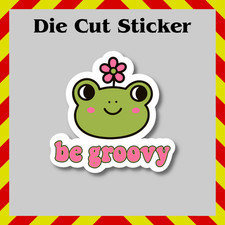Cute Groovy Frog Sticker, Kawaii Waterproof Vinyl Decal (Holographic & Gloss) picture
