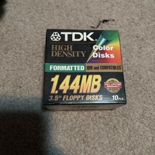 NEW TDK High Density Formatted 3.5 Floppy Disks 1.44MB 10 Pieces Sealed Pkg. picture