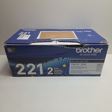 NEW GENUINE - BROTHER TN221BK 2-PACK BLACK TONER - TN-221BK - SEALED BAGS picture