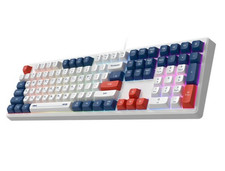 ABKO USB Wired Korean Keyboard Membrane 108-Key LED Ergonomic Design (Blue) picture