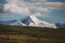 Landscape nature clouds mountains snowy mountain Custom Gaming Mat Desk picture