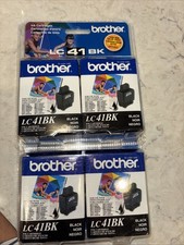 Brother LC 41 BK Black Ink Cartridges 2 Pack Expired Sealed LOT - 4 Cartridges picture