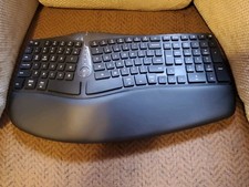 DELUX GM901 Wireless Ergonomic Keyboard with Cushioned Palm Rest, Black picture