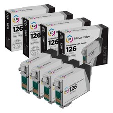 LD Reman Replacement T126120 for Epson T126 126 Set of 4 Black Inkjet Cartridges picture
