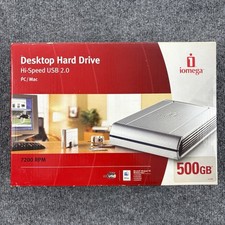 Iomega 500GB Desktop USB 2.0 External Hard Drive PC 7200 RPM Silver Hi Speed EUC picture