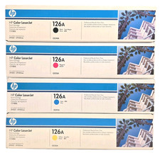 Set Of 4 Genuine HP 126A CE310A CE311A CE312A CE313A Toner Cartridges picture
