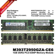 Samsung EMC 1GB DDR2 ECC Registered CL5 1Rx4 RAM Memory Module M393T2950GZA-CE6 picture