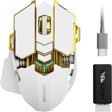 EWEADN G5 Tri-Mode Ergonomic Gaming Mouse 12800 DPI RGB Metal Base White picture