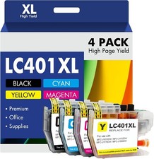 4pk LC401XL H-Yield Ink Cartridges for Brother MFC-J1010DW MFC-J1012DW J1170DW picture