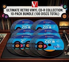 100 Verbatim Digital Vinyl CD-R 700MB 80 Min 52x Discs 10 Packs of 10 Sealed picture