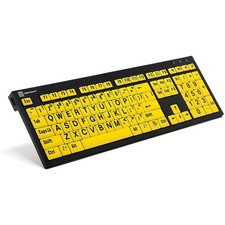 Logickeyboard XL LargePrint Nero Black/Yellow Slim Line PC Keyboard picture